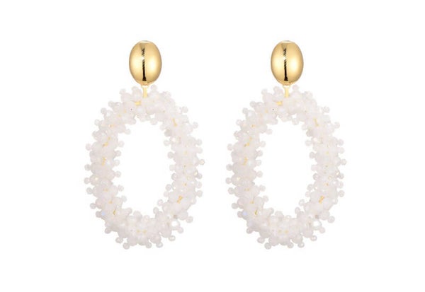 White rings earrings