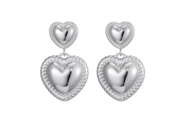 Heart earings zilver