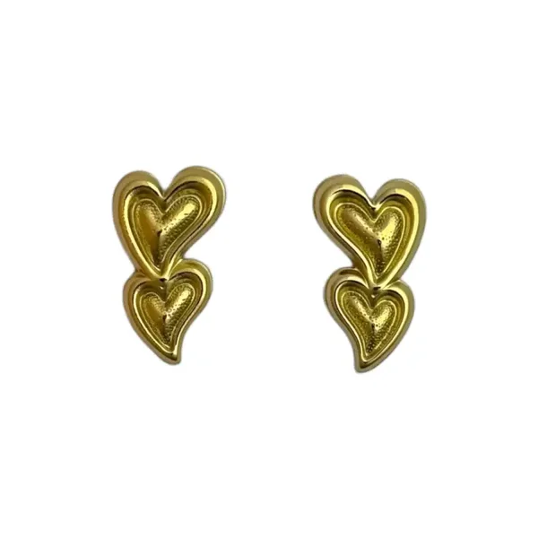 Love heart oorbellen goud