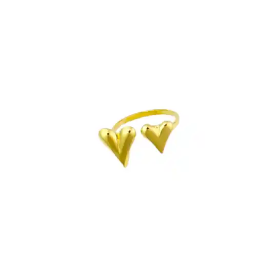 Double love heart ring goud