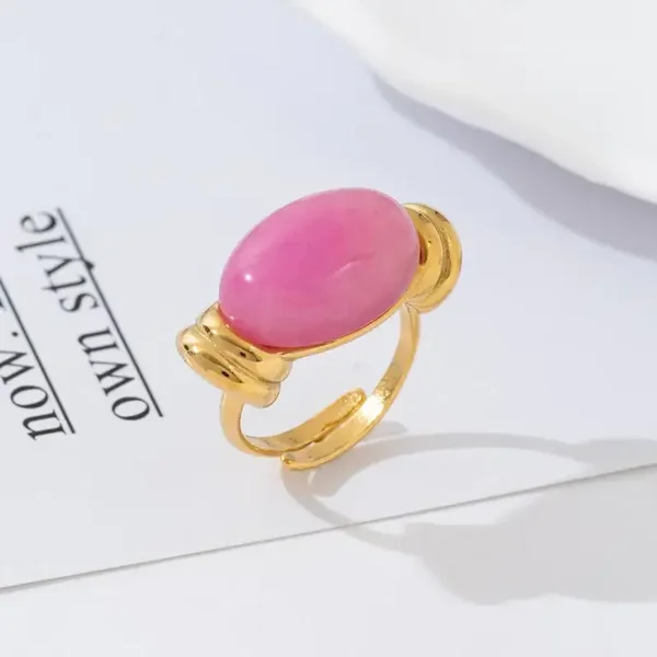 Stone ring roze