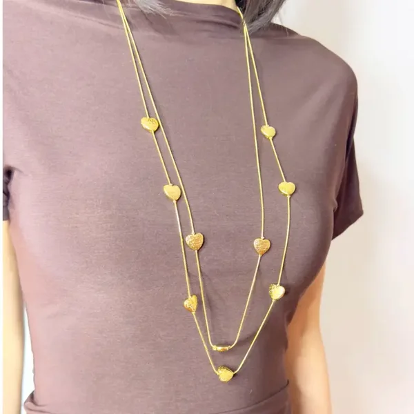 Love hearts ketting lang