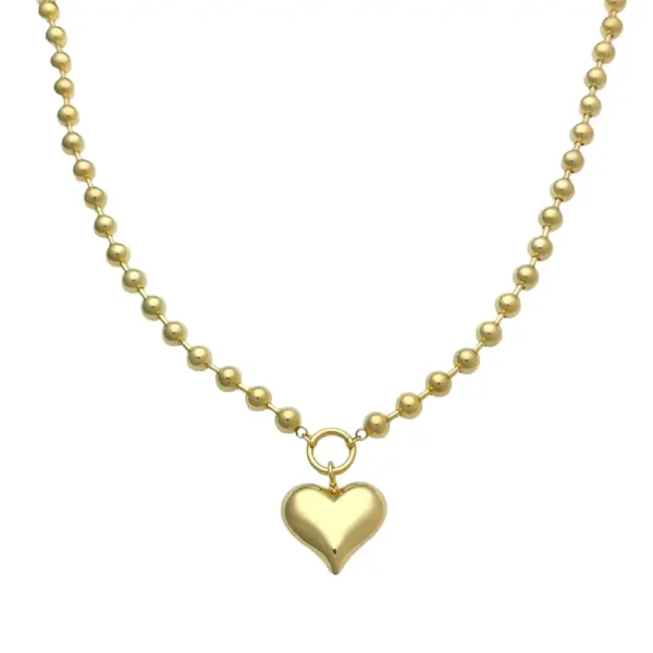 Little heart beads ketting goud