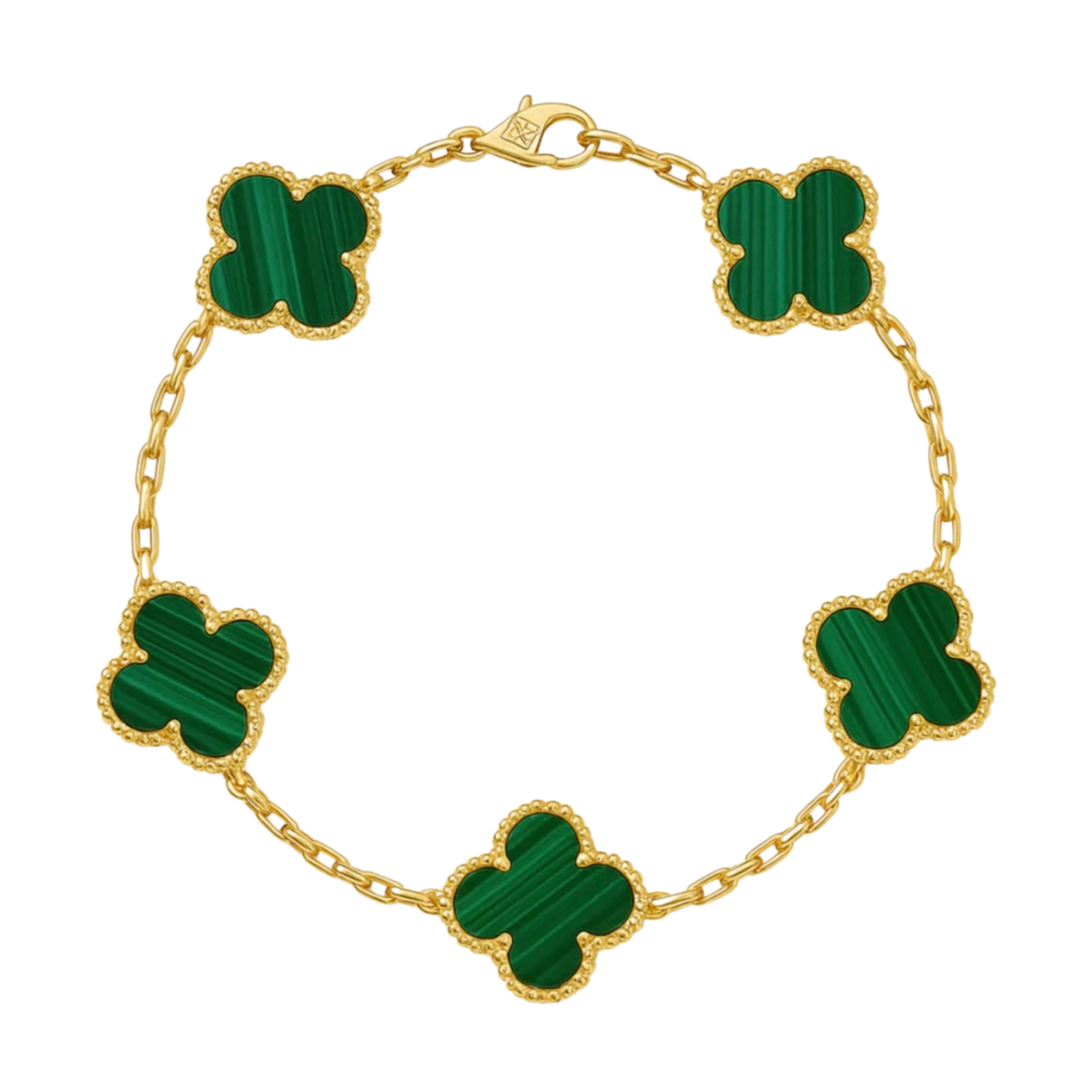 Klaver Armband Stainless steel groen