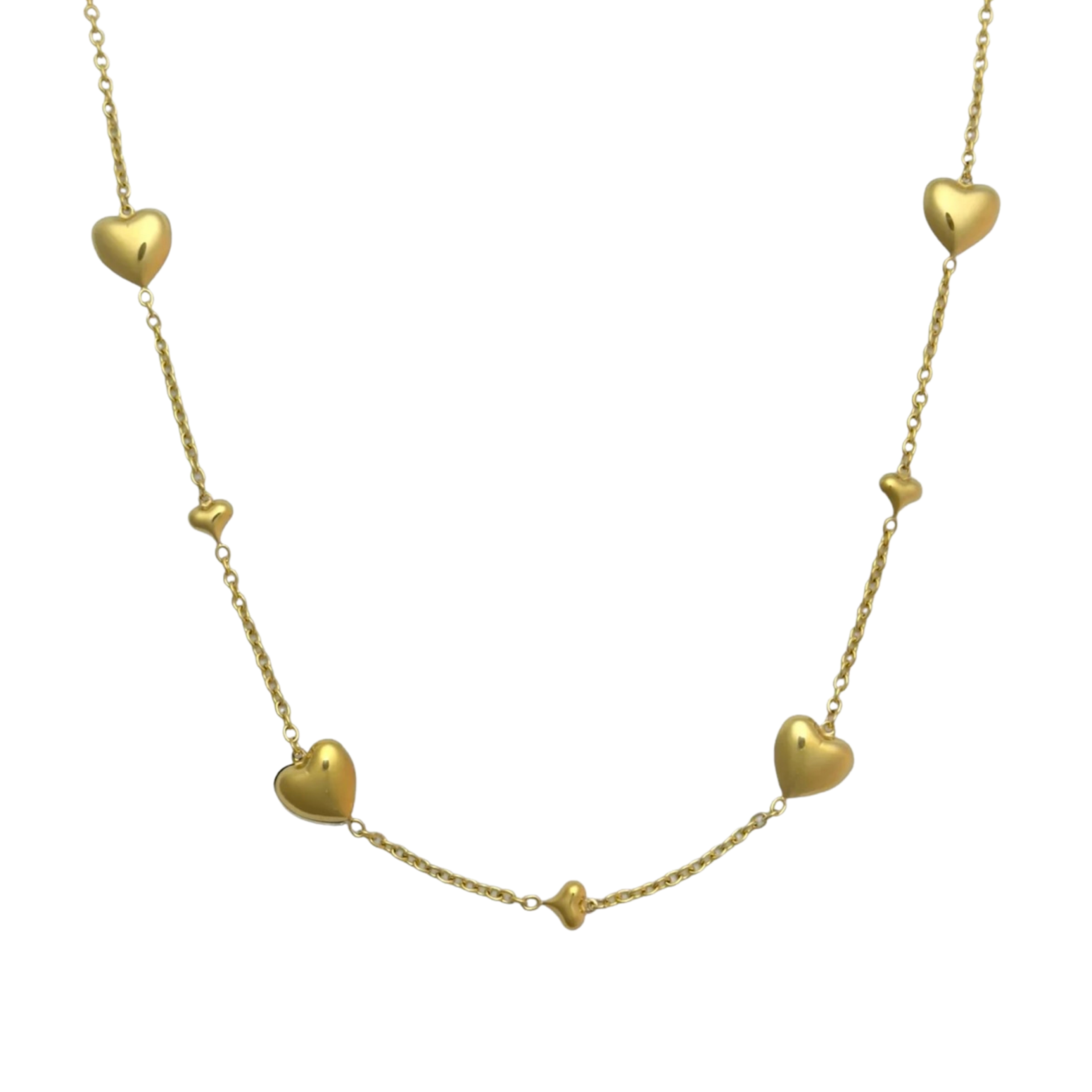 Lange hart ketting stainless steel goud