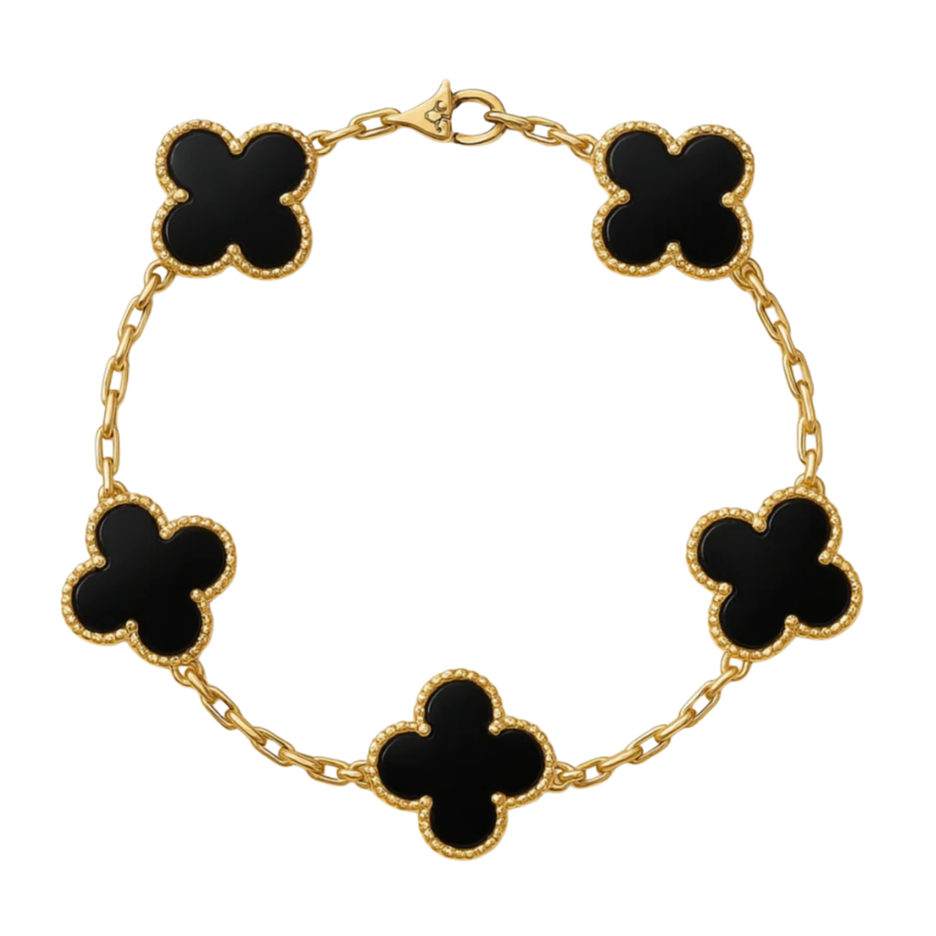 Klaver Armband Stainless steel zwart