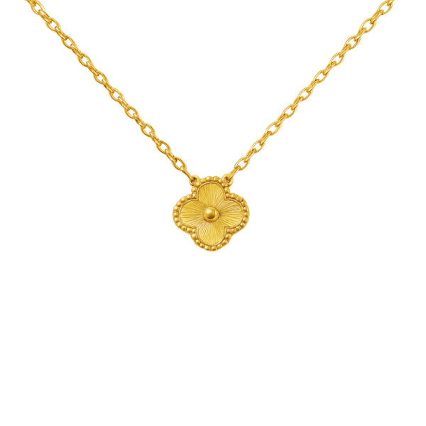 Klaver ketting stainless steel goud