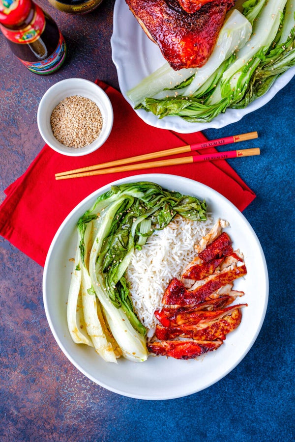 Zaterdag 5 juli Char siu met rijst en paksoi