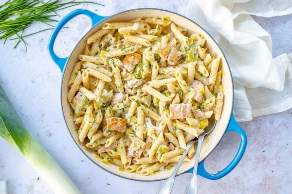 Zaterdag 6 december Penne met zalm en prei