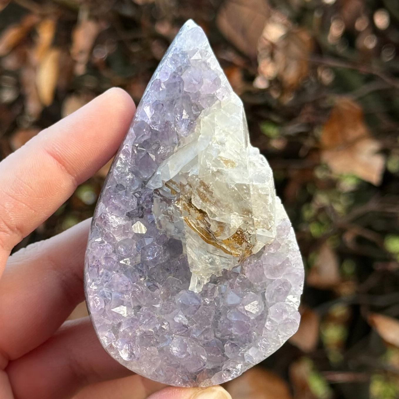 Amethist met Calciet Druppel