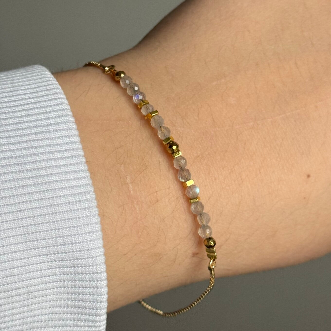 Labradoriet Original Goldplated Armband