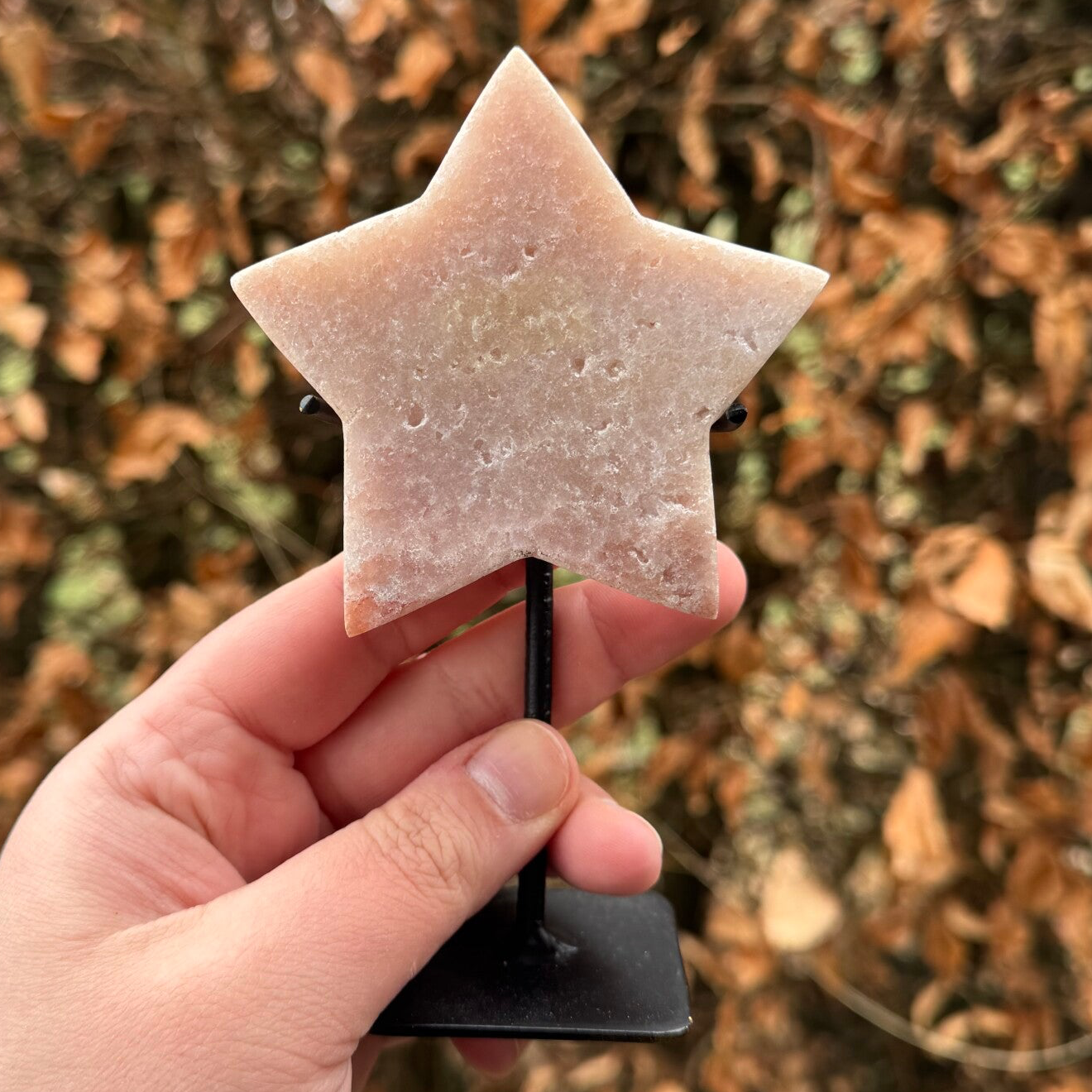 Roze Chalcedoon Ster op Standaard