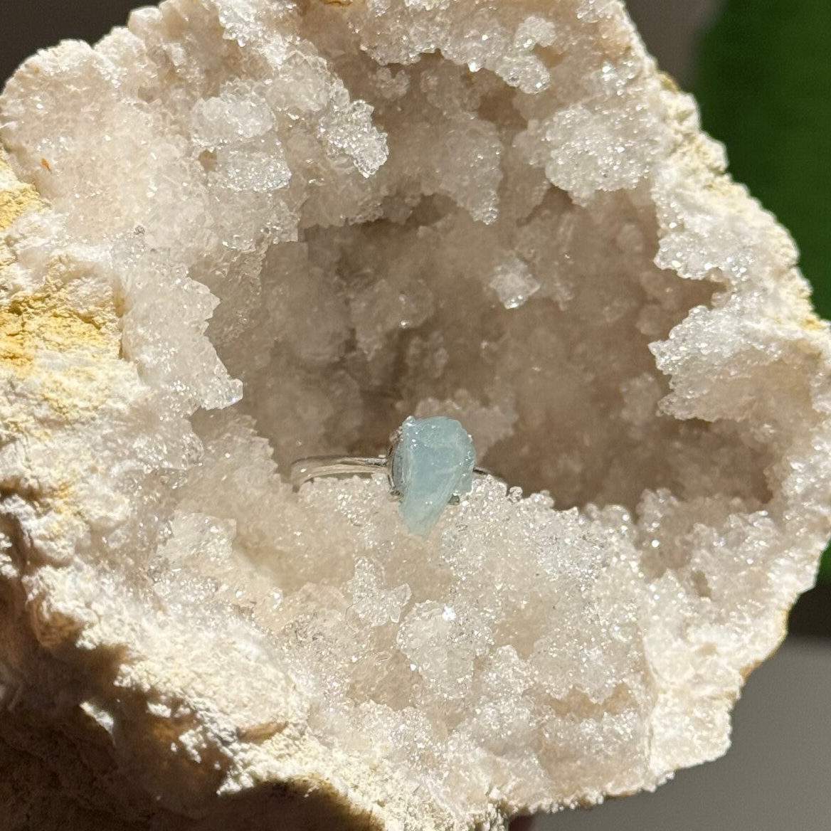 Aquamarijn Ring - Verstelbaar