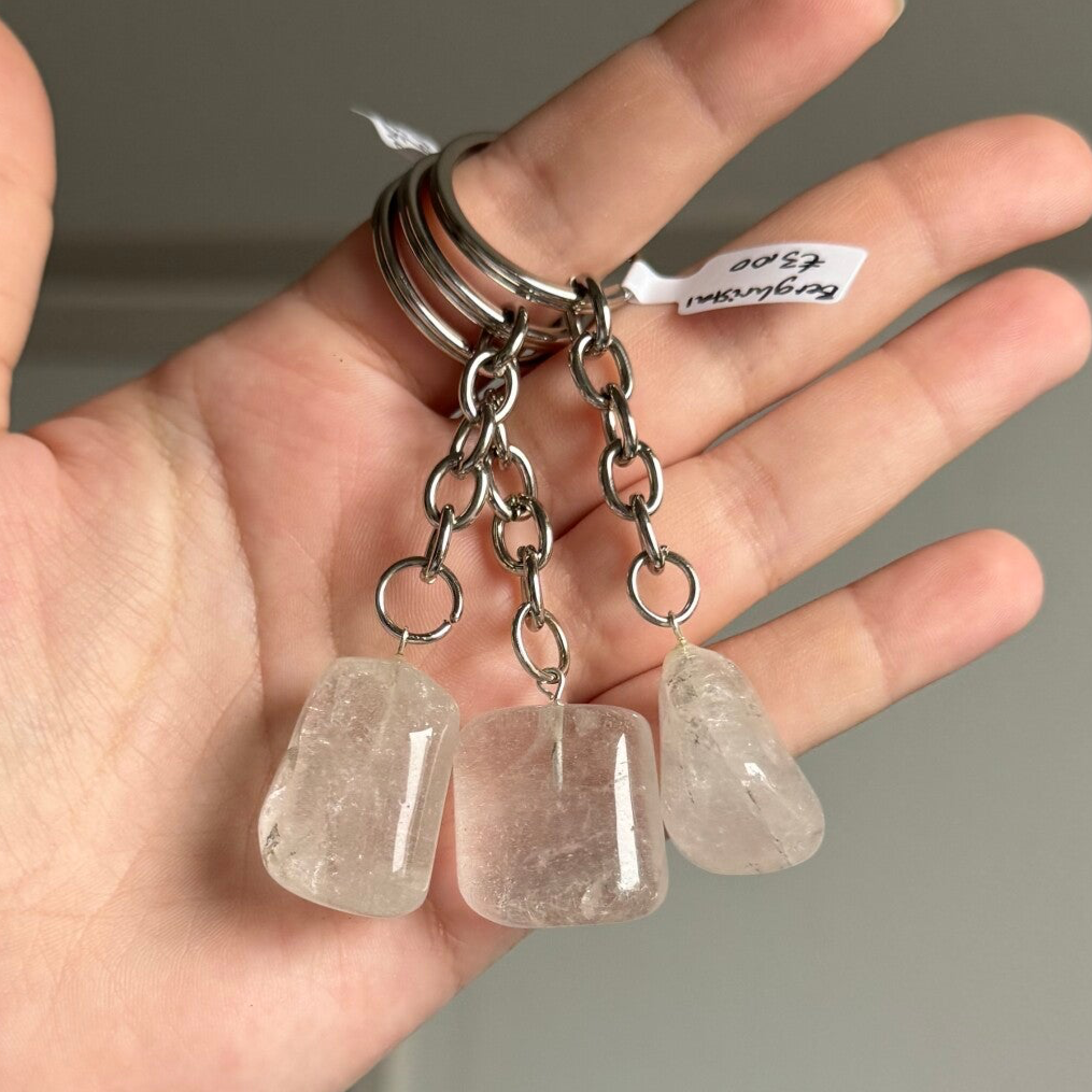 Sleutelhanger Bergkristal Trommelsteen