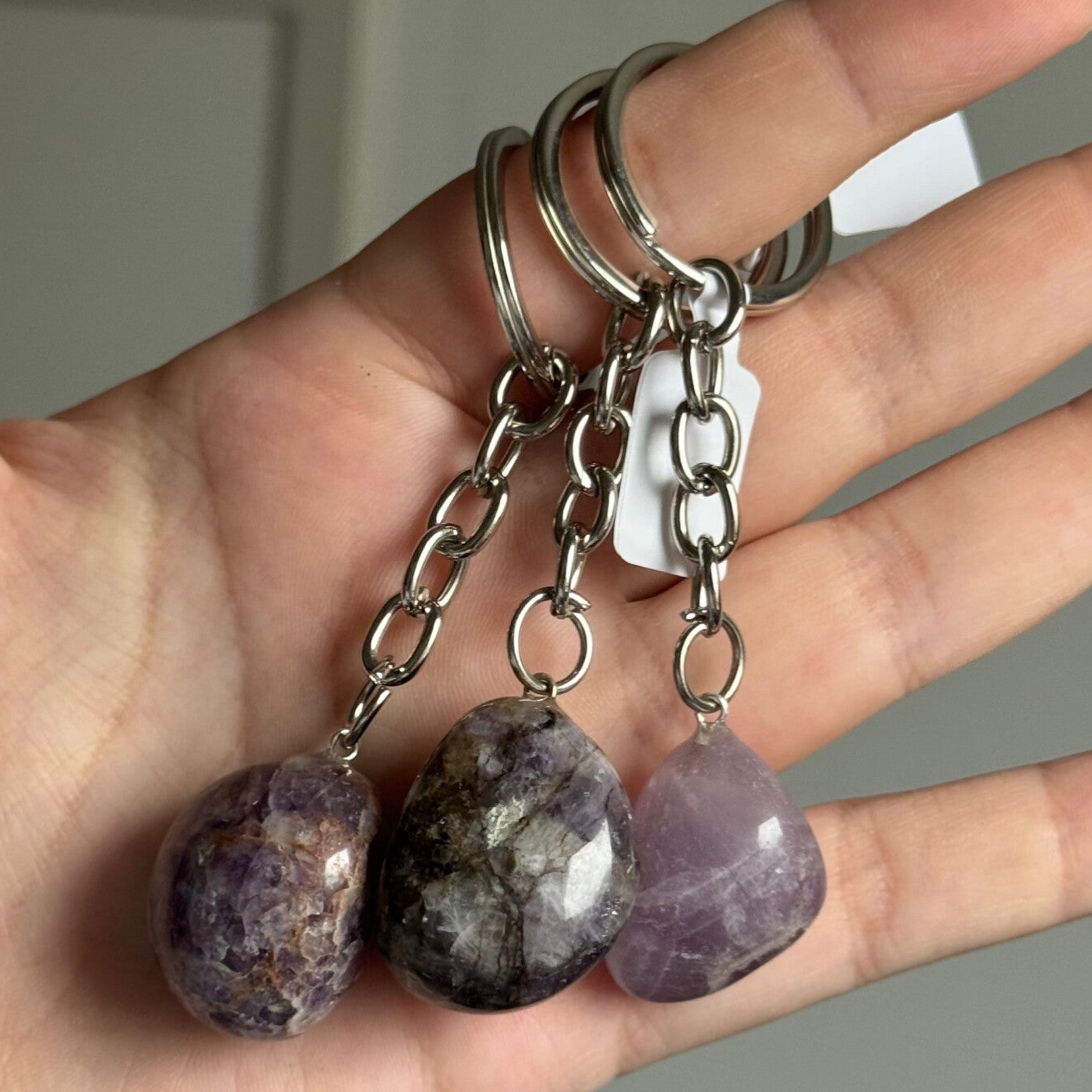 Sleutelhanger Amethist Trommelsteen