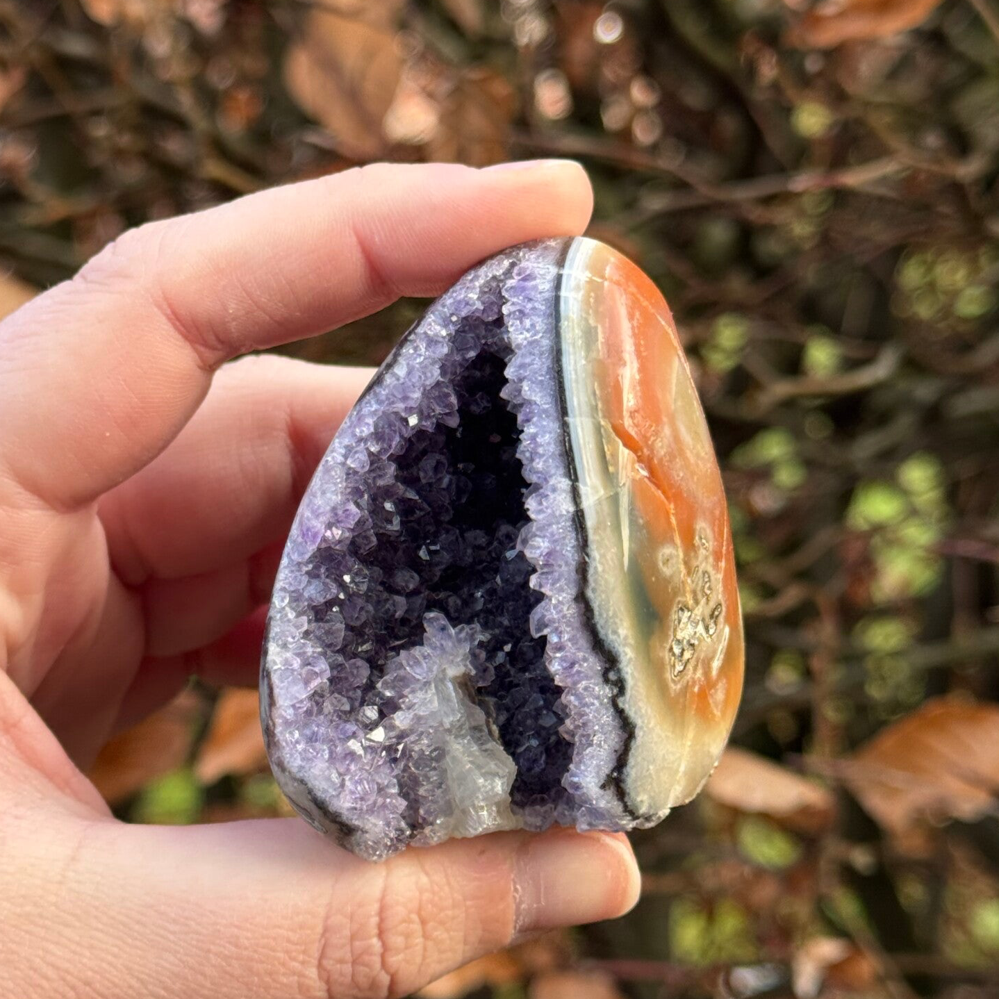 Amethist met Agaat en Calciet