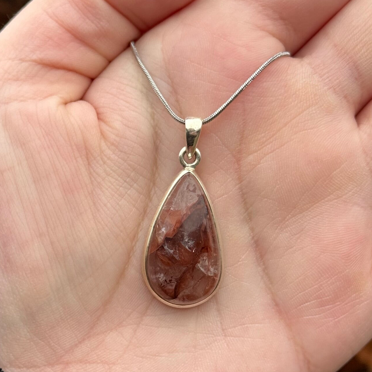 Hematoïde Kwarts Hanger - 925 Zilver