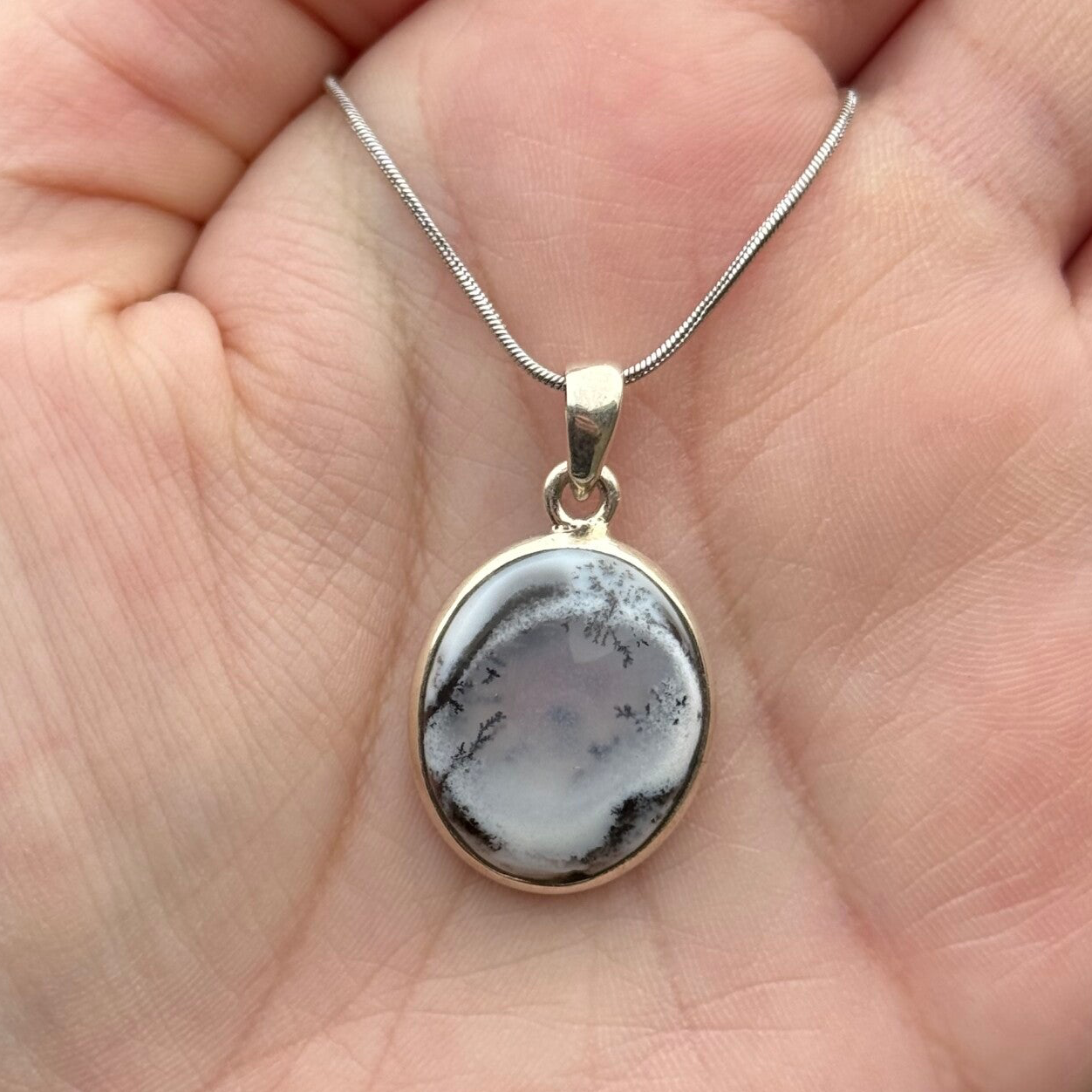 Dendriet Agaat Hanger - 925 Zilver