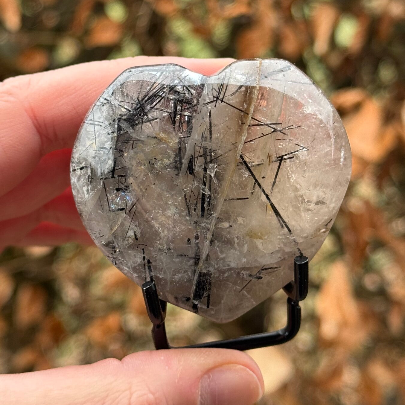 Toermalijn in Kwarts Hart op Standaard