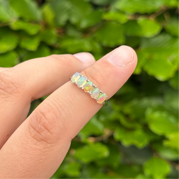 Opaal Ring - 925 zilver - Verstelbaar