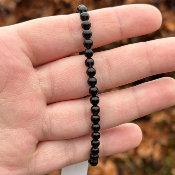 Zwarte Obsidiaan Armband - 4MM