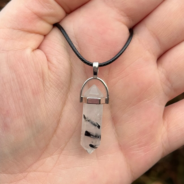 Toermalijn in Kwarts Hanger