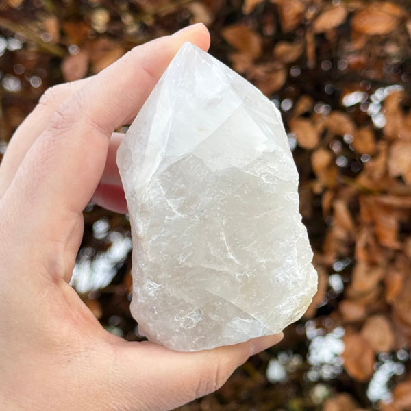 Half Gepolijste Bergkristal Punt