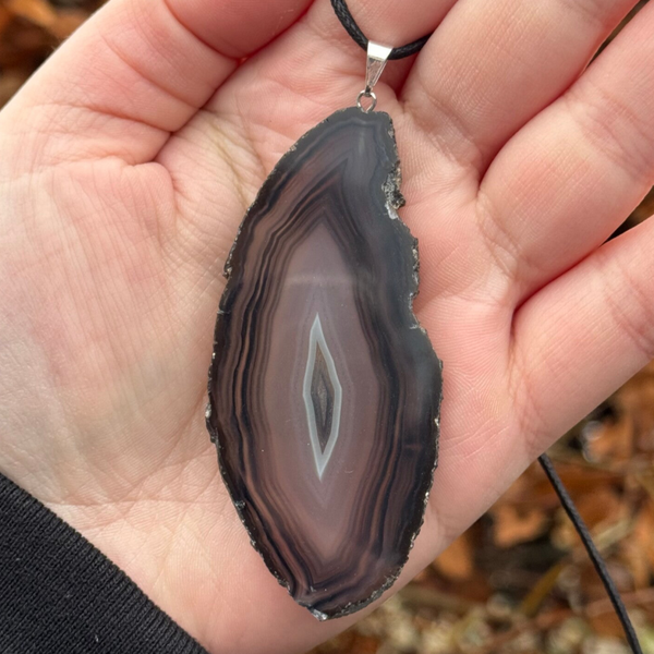 Agaat Schijf Hanger - #2