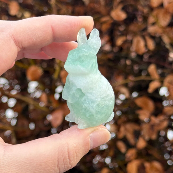 Groene Fluoriet Konijn Carving