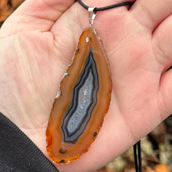 Agaat Schijf Hanger - #1