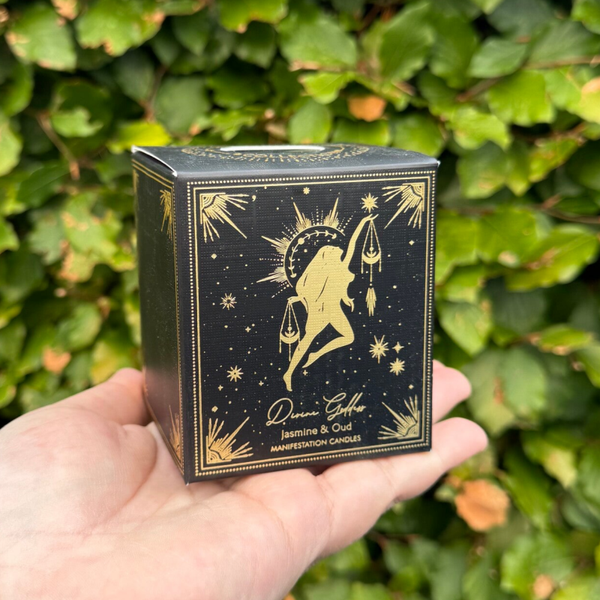 Manifestatiekaars Divine Goddess - xinji jade, jasmijn en oudh