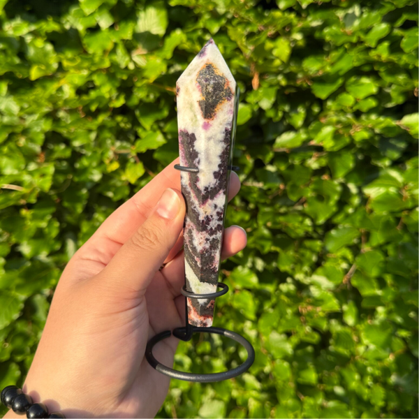 Zebra Jaspis Specter/Wand op standaard