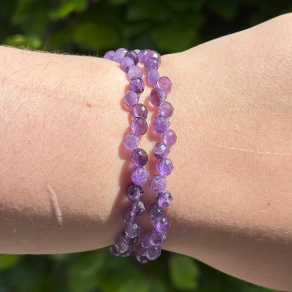 Wavy Gefacetteerde Amethist Armband