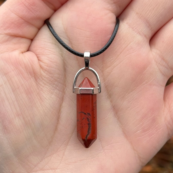 Rode Jaspis Dubbeleinder Hanger