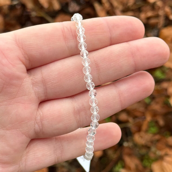 Gefaceteerde Bergkristal Armband - 4MM