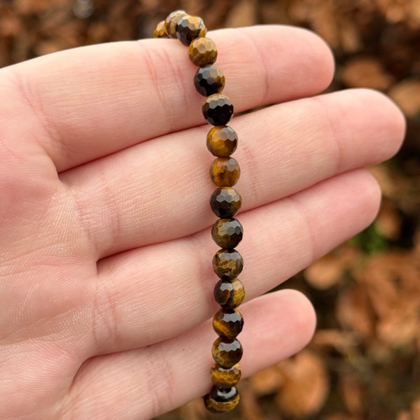 Gefaceteerde Tijgeroog Armband - 6MM