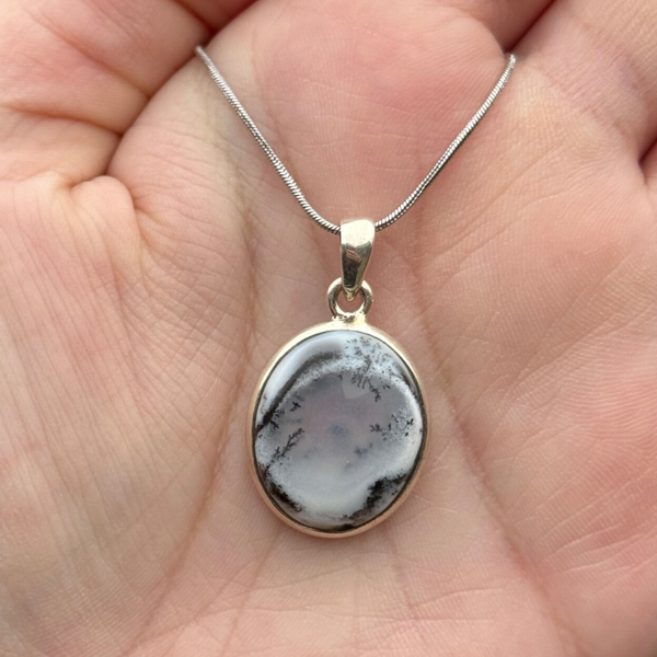 Dendriet Agaat Hanger - 925 Zilver