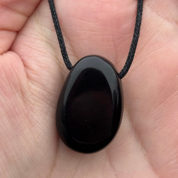 Zwarte Obsidiaan Doorboorde Hanger