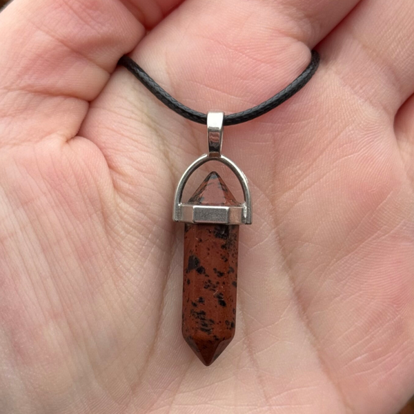 Mahonie Obsidiaan Dubbeleinder Hanger