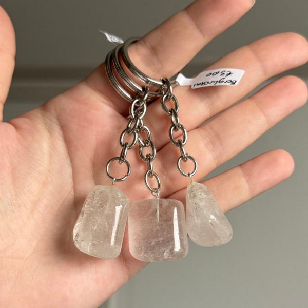 Sleutelhanger Bergkristal Trommelsteen