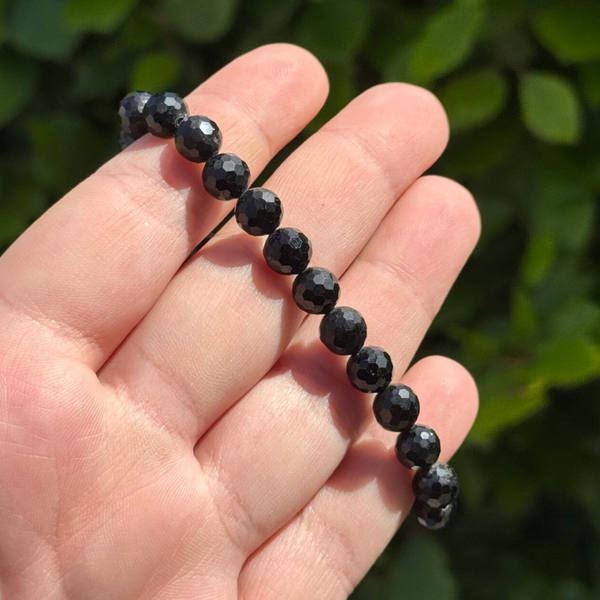 Gefacetteerde Zwarte Obsidiaan Armband