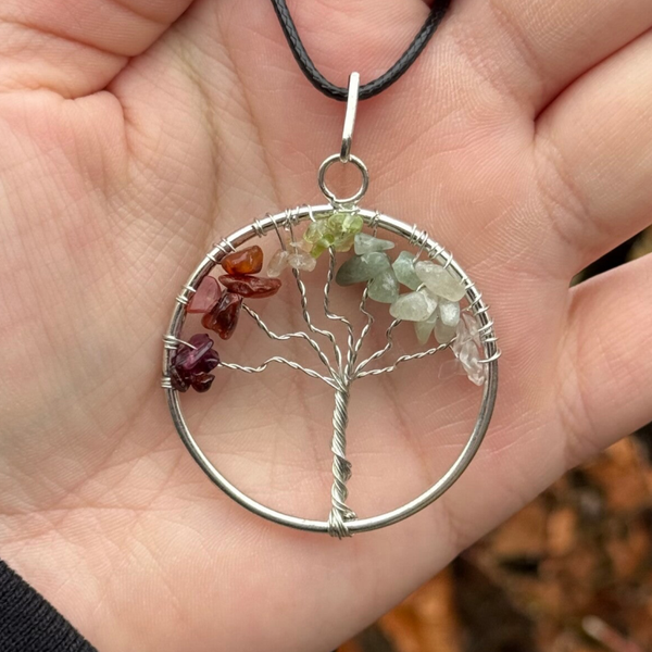 Chakra Levensboom Ketting - Zilver