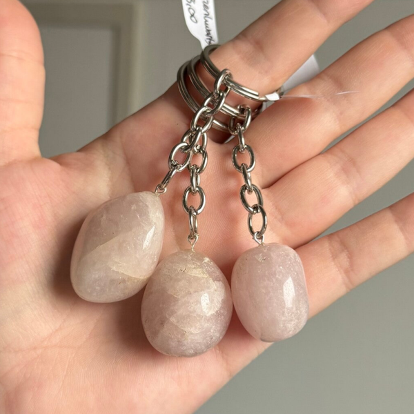 Sleutelhanger Rozenkwarts Trommelsteen