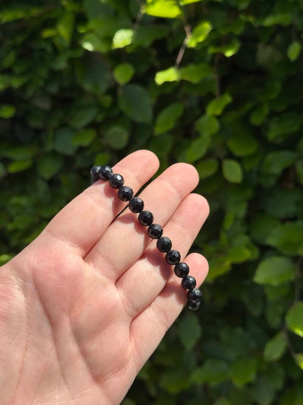 Gefacetteerde Zwarte Obsidiaan Armband