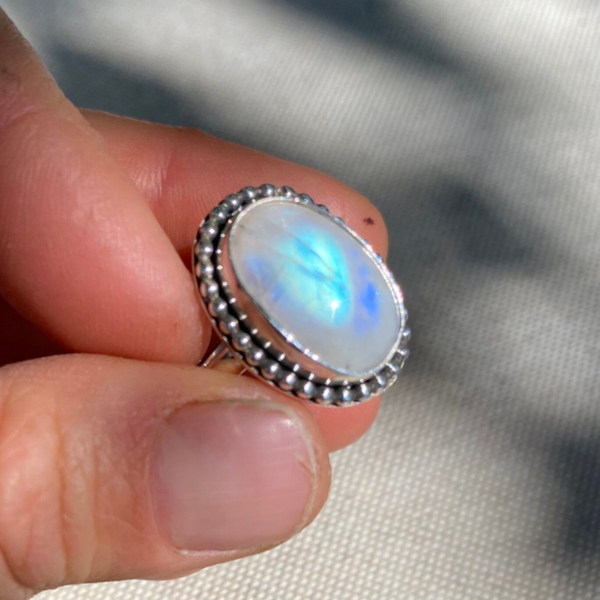Bague Labradorite blanche