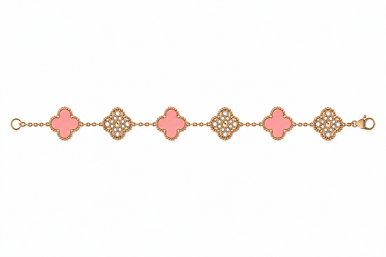 Flora Armband Gold/Rosa - doppelseitig✨