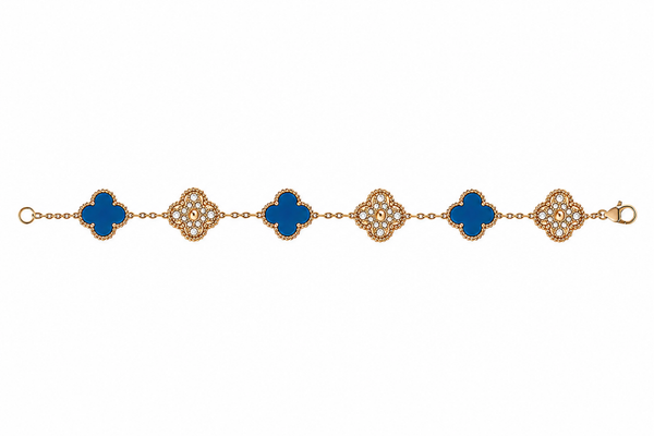 Flora Armband Gold/Blau - doppelseitig ✨