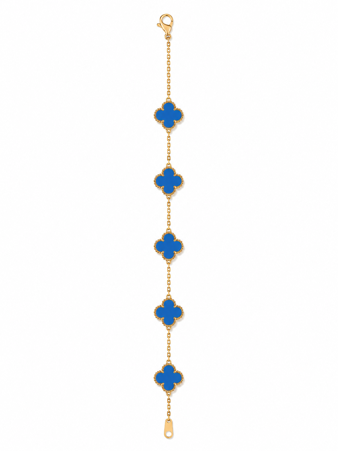 Flora Armband Blau/Gold – einseitig ✨