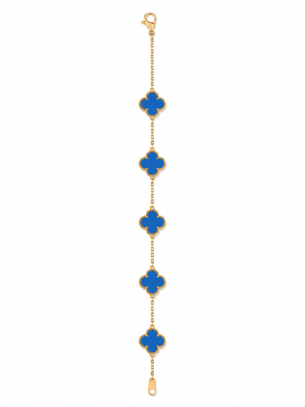 Flora Armband Blau/Gold – einseitig ✨