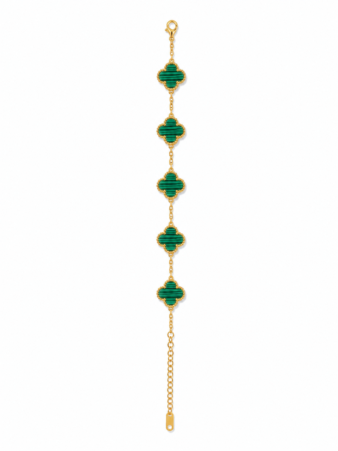 Flora Armband Gold/Grün - einseitig ✨
